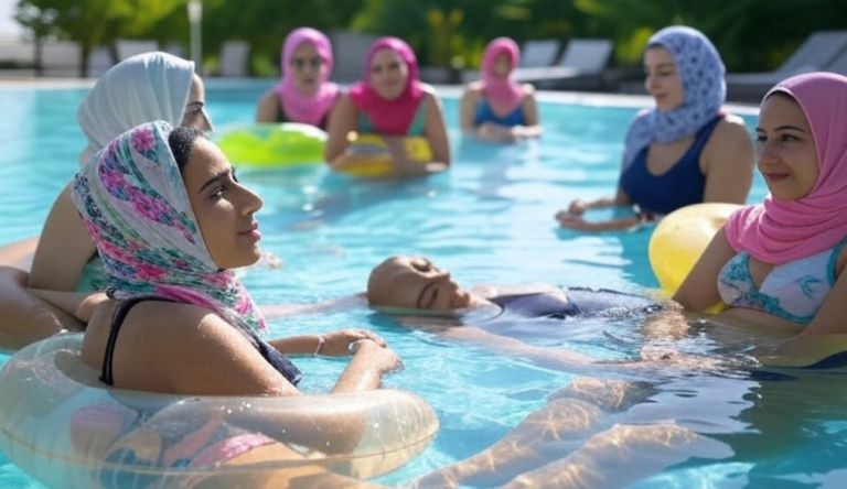 Islamizacja na lądzie i wodzie: muzułmanki w chustach domagają się dni pływania tylko dla kobiet w basenach odkrytych