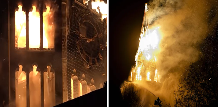 Amsterdam: Historyczna kościół w ogniu – budowla się zawaliła (wideo)