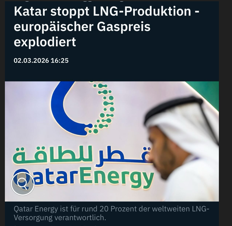 Qatar Energy, najważniejszy dostawca gazu na świecie, wstrzymuje produkcję ze skutkiem natychmiastowym.