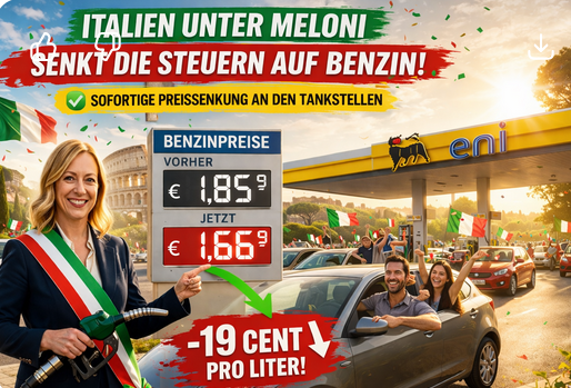 Obniżenie podatków od benzyny: Meloni daje przykład!