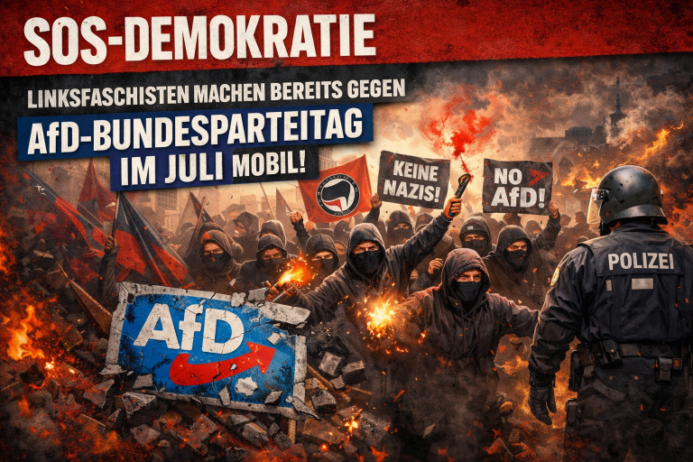SOS-Demokracja: Lewicowi faszyści już mobilizują przeciwko zjazdowi federalnemu AfD w lipcu