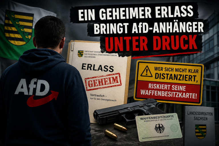 SOS-państwo prawne – Posiadanie broni tylko z „właściwą opinią”: anty-AfD dekret wstrząsa Saksonią.