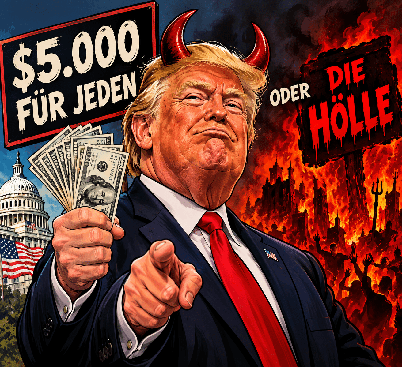 5.000 Dollar für jeden oder die „Hölle“: Trump warnt Amerikaner vor den Wahlen 5.000 Dollar für jeden oder die „Hölle“: Trump warnt Amerikaner vor den Wahlen
